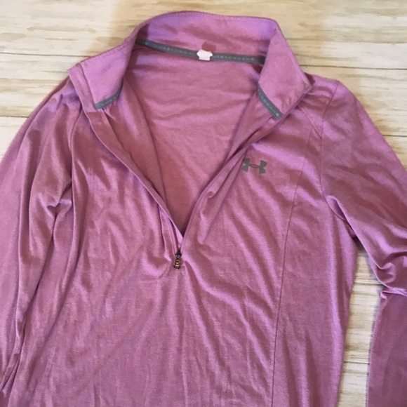 Preowned Pink 1/2 zip up Pullover Threadbornne long sleeve size large - Picture 1 of 7